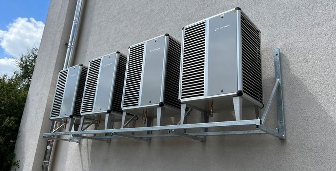 Cascade of Heat Pumps on the Facade of an Apartment Building