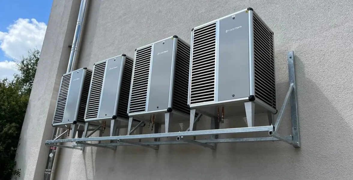 Cascade of Heat Pumps on the Facade of an Apartment Building