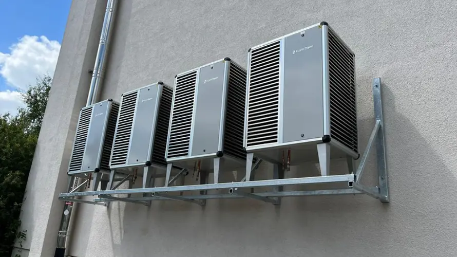 Cascade of Heat Pumps on the Facade of an Apartment Building